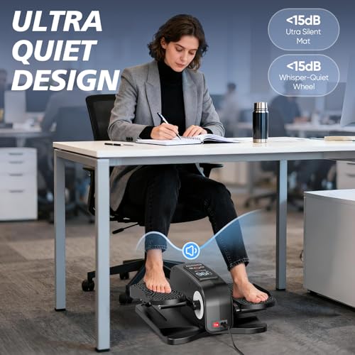 Under Desk Elliptical Machine for Senior Mini Elliptical Leg Exerciser with Remote Quiet Portable Electric Seated Foot Pedal Exerciser for Home Office - size: Poratable