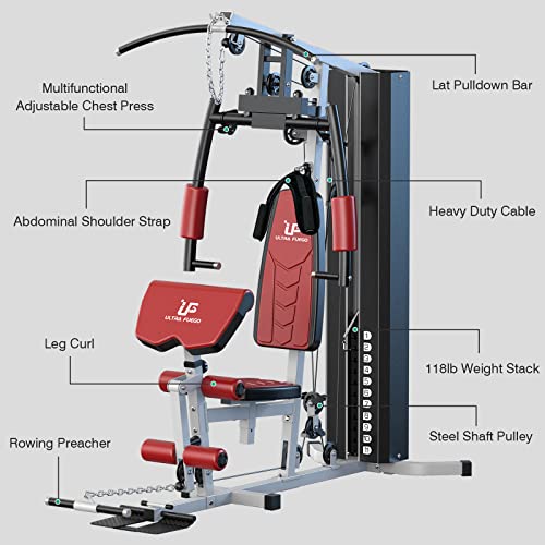 ULTRA FUEGO Multifunctional Home Gym Equipment Workout Station with Pulley System, Arm, and Leg Developer for Full Body Training - style: Home Gym Station