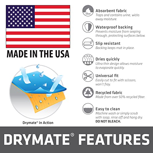 Drymate Dog Crate Mat Liner, Absorbs Urine, Waterproof, Non-Slip, Washable Puppy Pee Pad for Kennel Training - Use Under Pet Cage to Protect Floors, Thin Cut to Fit Design (USA Made) (LGrey)(29"x48") - size: 29" x 48"