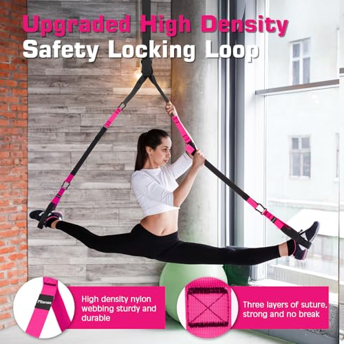 Home Resistance Training Kit, Suspension Trainer Straps with Adjustable Extension, Door Anchor, and Carry Bag – Strength Training Equipment for Full Body Bodyweight Workouts at Home or Outdoors - color: Pink