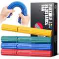 FitBeast Flex Therapy Bar, Tennis Elbow Therapy Bar - Ideal for Relieve Tendonitis Pain & Improve Grip Strength, Fitness Resistance Bar for Golfers Elbow & Tendinitis, Twist Bar for Physical Therapy - color: 4 Piece Set - Yellow Green Blue Red