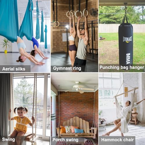 BeneLabel Heavy Bag Hanger for Punching Bag Beam Mount Hardware 360° Rotation Boxing Bag Ceiling Mount I-Beam Hanger for Hanging Heavy Punching Bags Wall Hangers - color: Silver