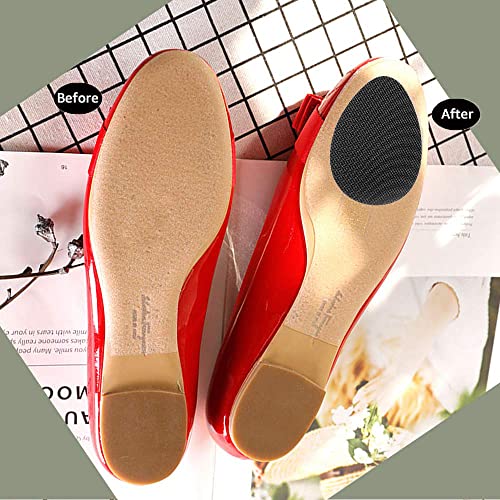 Non Slip Shoes Pads Self-Adhesive Shoe Grips Rubber Anti-Slip Shoe Grips Sole Stick Protector (Black-5Pairs) - color: Black-5pairs