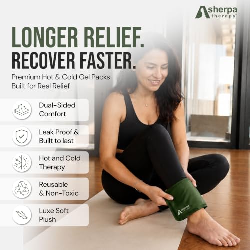 Small Flexible Gel Ice Packs for Injuries Reusable - Soft Hot and Cold Packs for Injuries for Ankle, Hand, Wrist, Head Pain Relief - 5" x 10" - 2PK - Green - size: Small (2 pack), style: Green