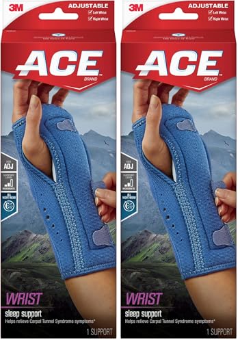 ACE Brand Night Wrist Sleep Support 209626, Adjustable, 12 Packs per case (Pack of 2) - size: Adjustable (Pack of 2)