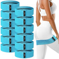 12 Pcs Fabric Resistance Bands for Working Out Non-Slip Booty Exercise Loop Bands for Women Men Glutes Hip Thigh Butt Yoga Pilates Fitness Gym, Light Medium Heavy - color: Blue, style: Medium Resistance