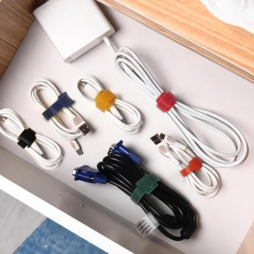 Cable Ties 180PCS, 4+6+8+10 inch Reusable Multi-Colour Cable Ties Wire Ties Cord Organizer Cable Organizer Adjustable Cable Management for Cable Management (4+6+8+10 Inch(Colorful))