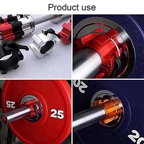 Metal Olympic Barbell Clamps 2inch Heavy Duty Exercise Collars,Weight Clips for 2" Barbell,Quick Release Weight Clamps for Weightlifting, Olympic Lifts Strength Fitness Training 1 Pair - color: Red