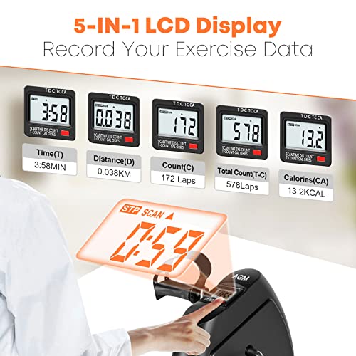 Mini Exercise Bike, AGM Under Desk Bike Pedal Exerciser Foot Cycle Arm & Leg Pedal Exerciser with LCD Screen Displays - color: Black