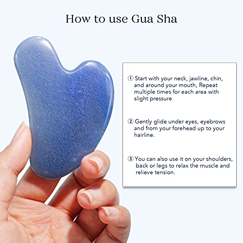 BAIMEI IcyMe Jade Face Roller & Gua Sha, Facial Beauty Roller Skin Care Tools, Self Care Gift for Men Women, Massager for Face, Eyes, Neck, Relieve Fine Lines and Wrinkles - Blue - color: Blue