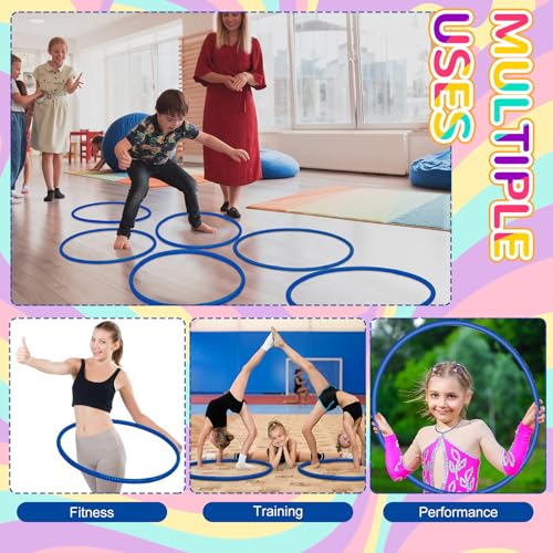 Shappy 6 Pcs Exercise Hoop Detachable Adjustable Plastic Toy Playground Toys Colored Hoop Circles for Teens Games Gymnastics Dog Agility Equipment Party Decor - color: Royal Blue, size: 23 Inch