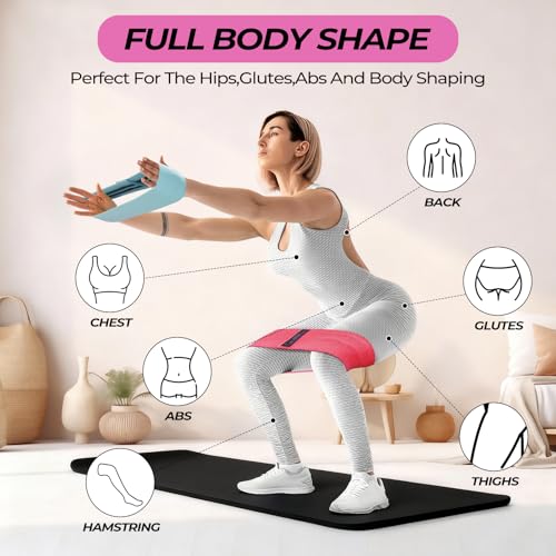 Seenelling 18 Pcs Pilates Ring and Ball Set with Resistance Bands Home Workout Pilates Equipment 11.8 Inch Magic Circle with Padded Handles, Mini Ball for Strength, Toning and Flexibility - color: Multicolor