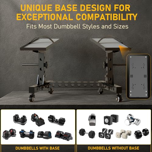 Eisenlink Adjustable Dumbbell Rack & Weight Rack, Holds 440lb, Low/High | Space Saving Design for Home Gym Organization - color: LOW RACK