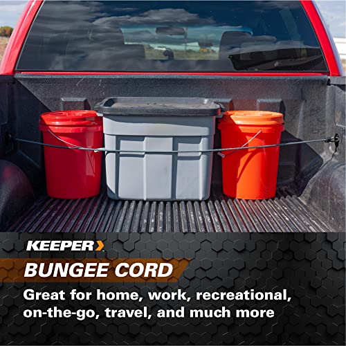Keeper - 48” Bungee Cord with SST Hooks,UV and Weather-Resistant, 4 Count (Pack of 6) - size: 48" (Pack of 6)