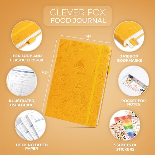 Clever Fox Food Journal - Daily Food Diary, Meal Planner to Track Calories & Nutrients, Weight Tracker Notebook, A5 (Amber Yellow) - color: Amber Yellow, size: A5 (5.8'' x 8.3'')