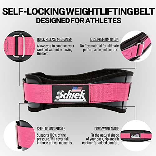 Schiek Sports Model 3004 Power Lifting Belt - Black - color: Pink, size: X-Small