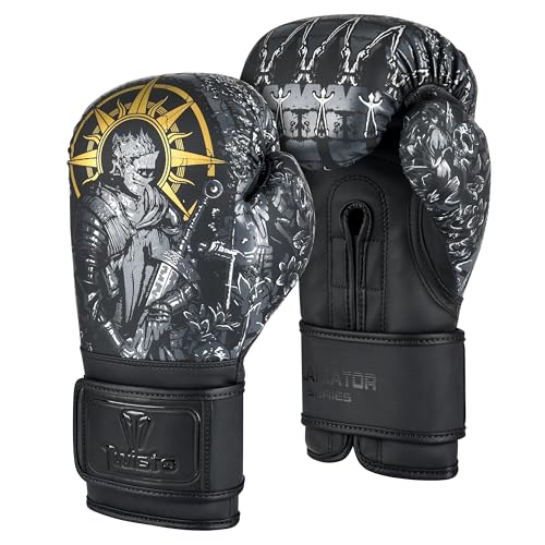 Twisto Boxing Gloves S6 - Pro Training & Sparring, Maya Hide Leather, Muay Thai, MMA, Kickboxing, Men, Women, Adults, Heavy Punching Bag, Focus Mitts, Pads, Gym Workout, 10oz 12oz 14oz 16oz - size: 12 oz, style: Gladiator