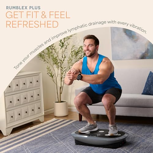 Lifepro Rumblex Plus/Pro 4D Vibration Plate Exercise Machine with 60 Speeds | 3 Motors, 7 Training Modes, Bluetooth Speaker, Wristband Remote — Vibration Plate for Lymphatic Drainage, Muscle Activation - color: Gray, size: Small