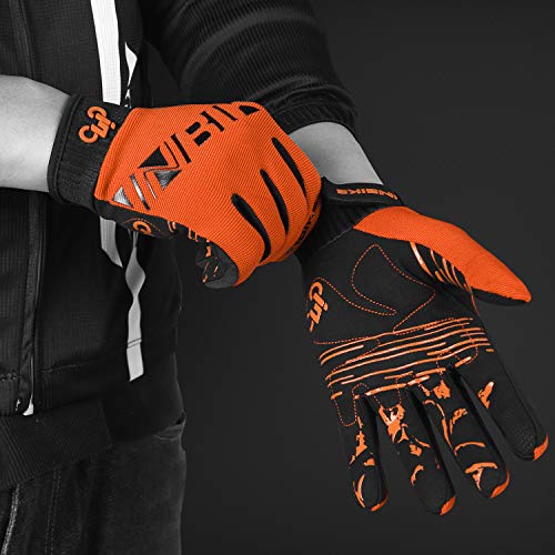 INBIKE Cycling Gloves for Men/Women Bike Gloves with Touchscreen-Padded Anti-Slip Mountain Biking MTB Bicycle Gloves for Cycling/Workout/Gym/Outdoor - color: Orange, size: XX-Large