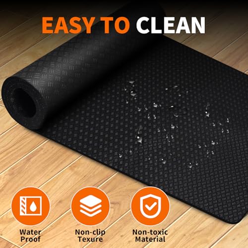 Stepwaver 2 Pack Double Non-Slip Workout Mat for Ellipse Leg Exerciser, 23.6" × 11.8" 0.2" Thick Ellipse Machine Mat, Exercise Mats for Under Desk Ellipticals - size: 23.6"L x 11.8"W x 0.2"Th