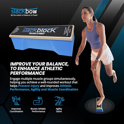 SlackBow SlackBlock Athletic Balance Trainer – Improve Balance, Stability, and Athletic Performance – Condition Your Body and Prevent Injury - Compact and Portable - size: 14"