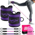 WALITO Ankle Resistance Bands with Cuffs, Exercise Bands for Legs and Butt, Booty Workout Equipment for Kickbacks and Hip Fitness Training - color: Purple