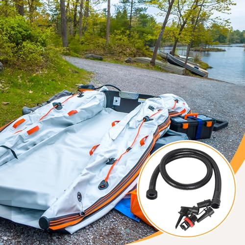Colaxi Inflatable Air Pump Hose Hand Pump Hose 1.2M Connector Replacement Inflator Accessories for Kayak Pool Mat Swimming Tent