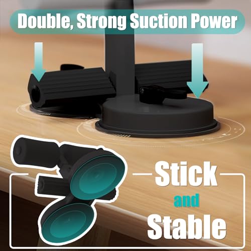 Sit Up Bar Foot Holder,Portable Sit Up Floor Holder, Sit Up Exercise Equipment,3 Level Adjustable, with 2 Strong Suction Cup and Elastic Pull Rope，for Abs Workout Aids,Feet and Leg Strength Training, Home or Office Use - color: Black