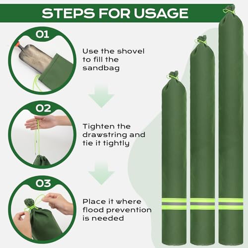 Sand Bags for Flooding,8Pcs Flood Prevention Sandbags,Thickened Long Canvas with Elastic Band, Reusable Flood Barriers for Indoor and Outdoor Garage 6'X 7" - size: 6'X 7" 8 Pack