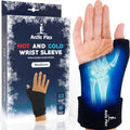 Arctic Flex Wrist & Thumb Ice Pack Wrap - Extra Strength Hot & Cold Therapy | Reusable Hand Freeze Sleeve - for Arthritis, Carpal Tunnel, Surgery, & Pain Relief (Fits Left & Right) - color: Black, size: Medium