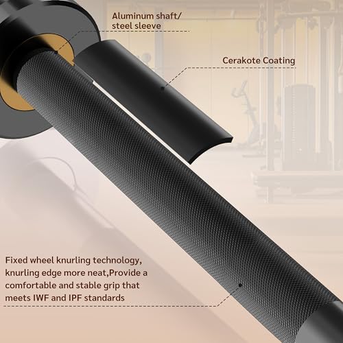 EVERYMATE 5LB Mini Barbell Bar Beginner Women Kid Barbell Total Body Workout Weighted Bar,for Strength Training, for Youth Children New Weightlifting - color: Black Sleeves Black Bar, size: 5KG Technique Barbell
