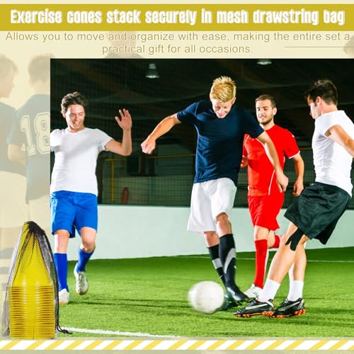 Syhood 30 Pack 7 Inch Plastic Traffic Cones Sports Training Agility Marker Mini Cones for Soccer, Skating, Football, Basketball, Indoor and Outdoor Games Sports Practice Equipment - color: Yellow