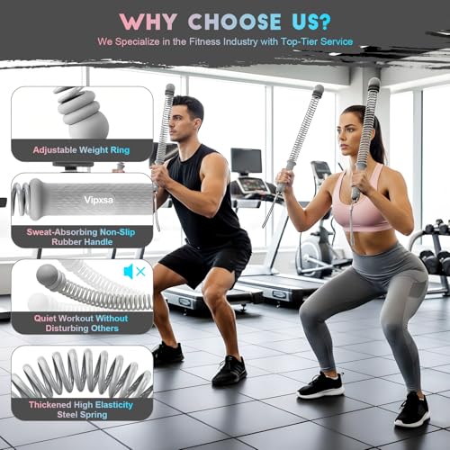 Adjustable Weights Cordless Battle Ropes,Portable Ropeless Battle Ropes for Home Gym with Storage Bag, Weighted Exercise Equipment for Low-Impact Workout, Strength & HIIT, for Men & Women - color: gray