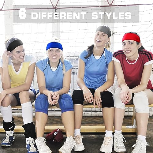 Deekin 6 Pcs Sweatbands for Kids Soccer Headbands Boys for Sports Breathable Sweat Wicking Headband for Kids Athletic Baseball Football Youth 5-15 Years Old - color: Colorful