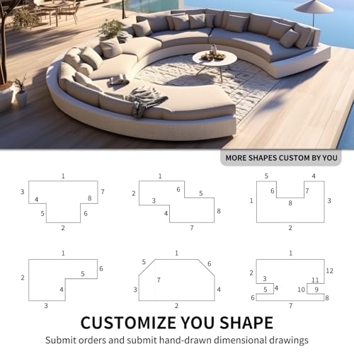 Custom Size Bench Cushions for Indoor/Outdoor Use, Ideal for Window Seat, Bay Window, Piano Bench & Patio Furniture Waterproof, Fade-Resistant, High-Density 75D Sponge, Non-slip, Removable Cover