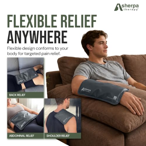 Medium Flexible Gel Ice Packs Reusable - Hot and Cold Soft Ice Packs for Injuries Reusable for Ankle, Arm, Foot, Leg, Back Pain Relief - 8" x 12" - Grey - size: Medium, style: Grey
