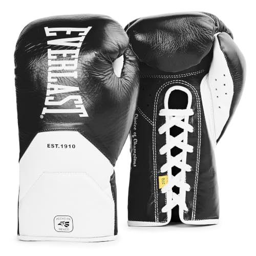 Everlast MX Elite Pro Fight Boxing Gloves | Handcrafted in Mexico - color: Black, size: 10oz X-Large