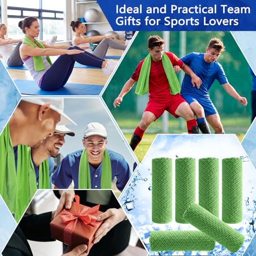 Hosuly 6 Pack Cooling Towels 40"x12" Ice Towel Cooling Neck Wraps Soft Breathable Chilly Stay Cool in Summer for Sports Yoga Golf Gym Activities(Bright Green) - color: Bright Green