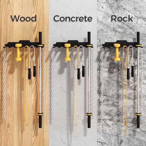 XZHXFX Barbell Wall Holder,Single Barbell wall Mount Hanger,Garage Gym Bar Wall Rack,Vertical Olympic Hanger wall Mount Rack,Space Saving Gym Accessory,Holds Under 33mm Bar Size(Black) - color: Black 8 hooks