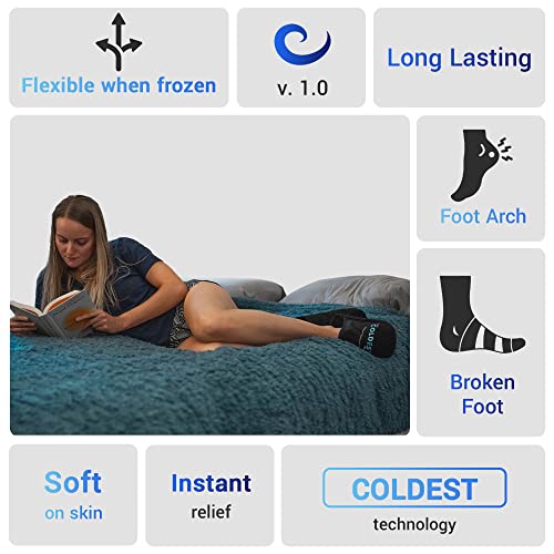 THE COLDEST WATER Ice Pack Slippers - Reusable Gel Ice Packs Slippers for Arthritis Feet/Plantar Fasciitis/Foot Injuries/Chemo/Swelling & More - Hot/Cold Therapy Foot Wraps for Pain Relief (2 Pack)