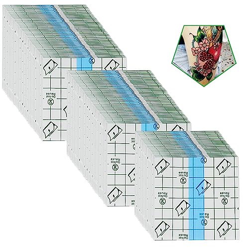 150 Pieces 3.1 x 3.1 in Stretch Waterproof Adhesive Bandages Transparent Film for Tattoo Aftercare and Skin Repair Adhesive Tattoo Supply Wrap - size: 3.1 x 3.1 Inch(Pack of 150)