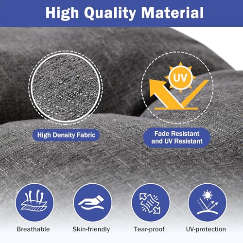 IPYNBAP Bench Cushion, 36 x 14 Inch Patio Furniture Cushions with Durable Ties, Soft Memory Foam Bench Cushions for Indoor/Outdoor Furniture with Non-Slip Bottom, Kitchen&Dining, Dark Grey - color: Dark Grey, size: 36*14+4”