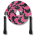Pro-Grade Beaded Jump Rope for Beginners - color: Black/Pink