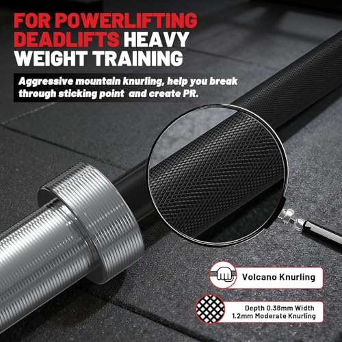 PAPABABE Olympic Barbell, 4ft/5ft/6ft/6.5ft Straight Barbell Womens Olympic Barbell for Strength Training and Technique Adjusting, 2 inch Olympic Bar with Moderate Knurling For Bench Press, Squats Curls Deadlifts Weightlifting - color: 6ft Technique Bar B