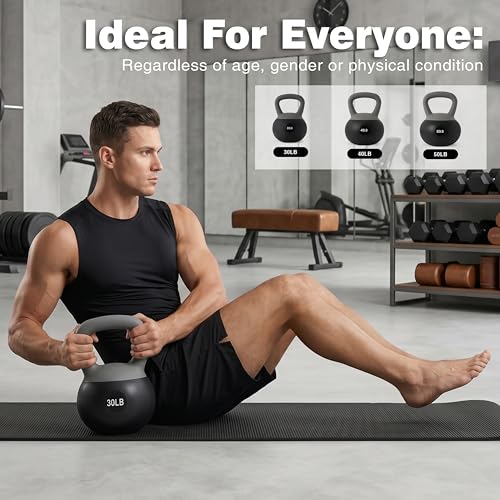ALTLER Soft Kettlebell 10-50LBS Safe Strength Training Kettlebell Anti-Slip Grip Weight for Home Workouts and Men/Women/Beginners - size: 30LB
