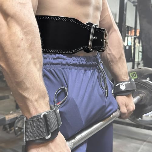 "Victorbudo USA Spartan Weight Lifting Belt (5mm Thick) - Genuine Leather Lifting Belt Gym for Men & Women - Functional Workout Belt - Gym Belt for Weightlifting, Powerlifting, Squat & Deadlift - Adjustable Weightlifting Belt" - size: "Large (50"" Length)