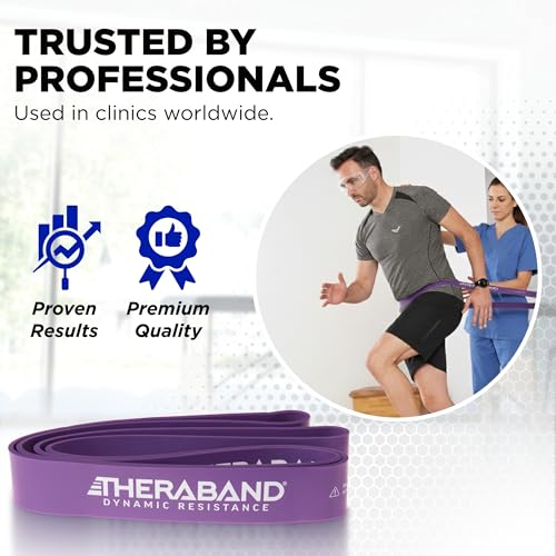 THERABAND High Resistance Band, Extra-Heavy Elastic Super Band for Full Body Workouts, Physical Therapy, Strength Training, Durable 41” Loop Exercise Band, 50 lbs Resistance - size: X-Heavy (50 lbs)
