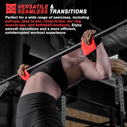 TAVIEW Wrist Straps for Weightlifting for Maximum Grip Support - Lifting Deadlift Strap & Weight Lifting Grips Gloves for Working Out Pull Up Deadlifting & Shrugs - color: Rubber (Black&Red)
