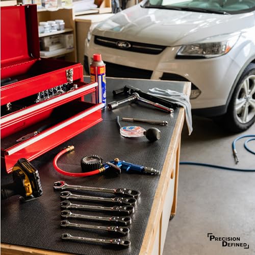 Precision Defined Tool Box Liner 10 ft x 24" Black Non Slip Mat Shelf Liner | Professional Grade Thick Drawer Liner for Cabinets and Toolboxes; Non-slip Mat Protects Shelves, Drawers, and Tool Trays Well - size: 10 ft x 24"