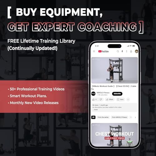Mikolo Folding Squat Rack, Wall Mounted Power Rack with Cable Crossover Machine & LAT Pull Down, Functional Trainer with 5 Adjustable Function Modes, Home Gym Package - color: Black, size: WR00 SlimFold (Rack Only)